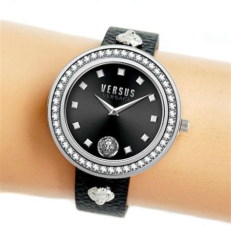 versus versace tokyo uhr swarovski-kristall schwarz silberfarben|Versus Versace Watches .